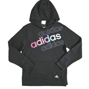 Adidas Black Hoodie Sweatshirt with Gradient Logo 10/12 girls
